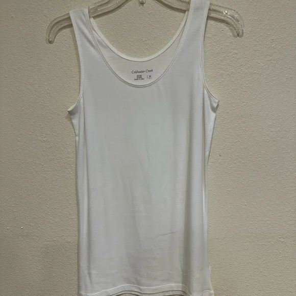 Two Coldwater Creek Tank Tops—one Black, one White—Size M (10-12) - Picture 2 of 7
